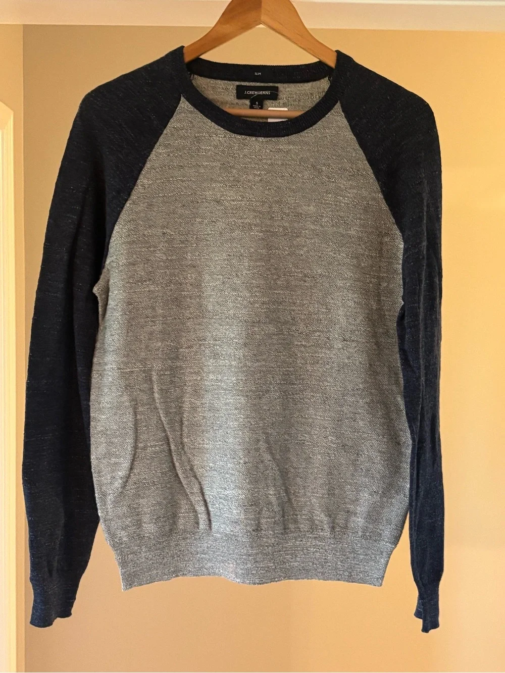 J. Crew Men’s Two-Tone Crewneck Sweater - Gray & Navy